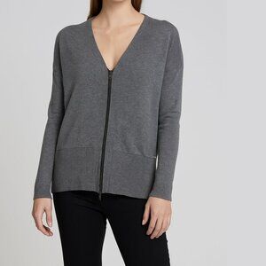 💖 AMS Pure Gray Wool/Cashmere Blend Open Back Sweater